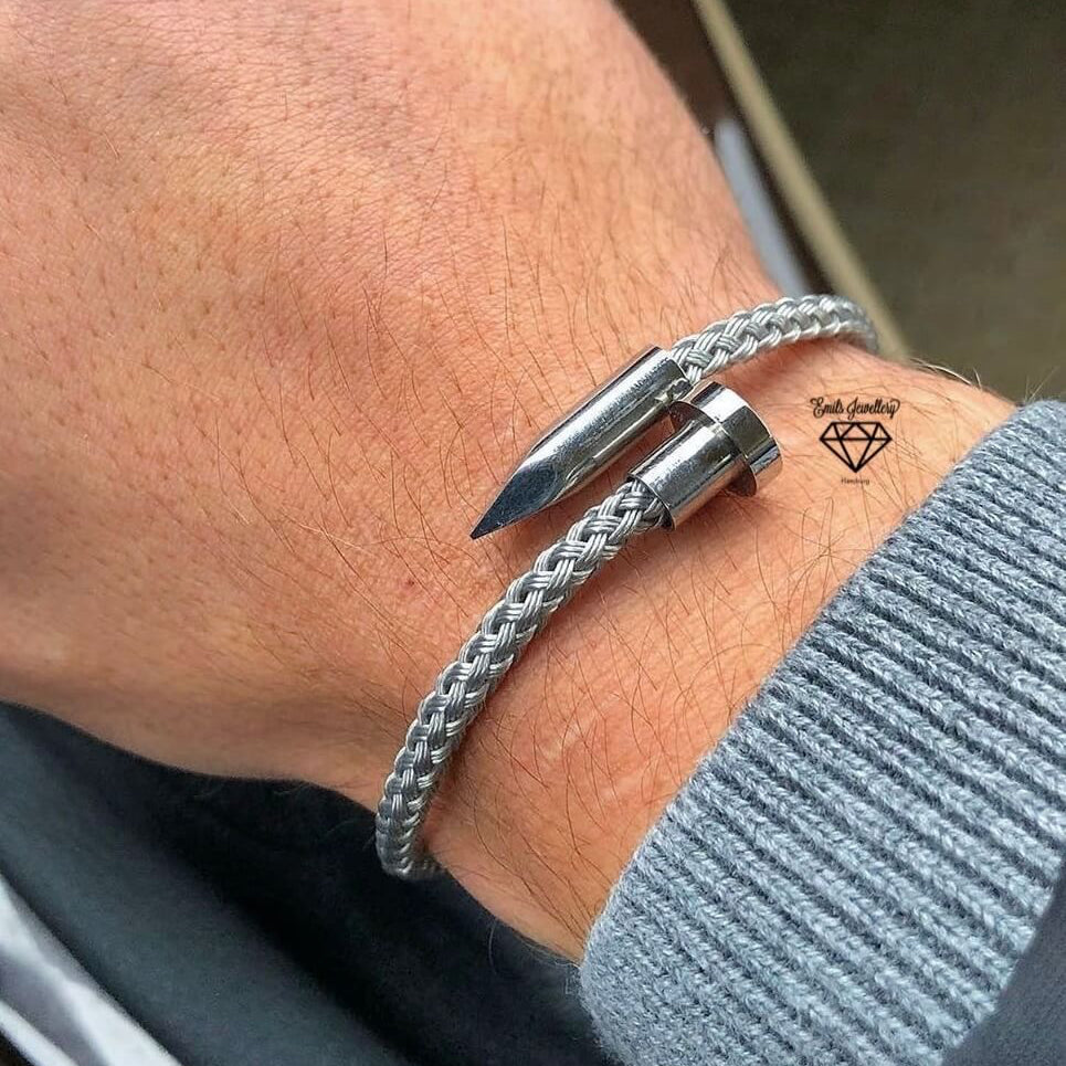 Steel Nail Armband – Geflochtene Edition