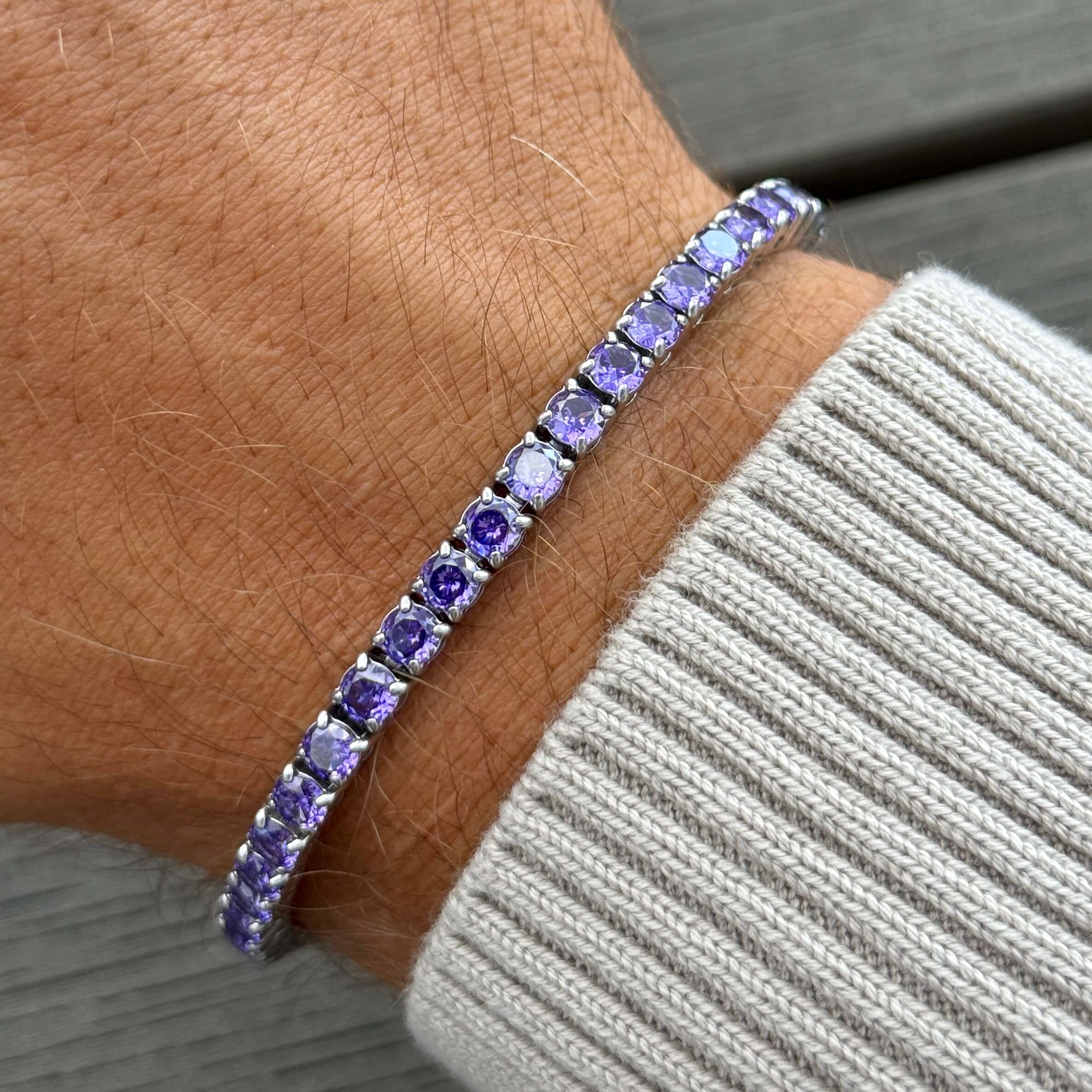 Tennisarmband 4mm in Lila