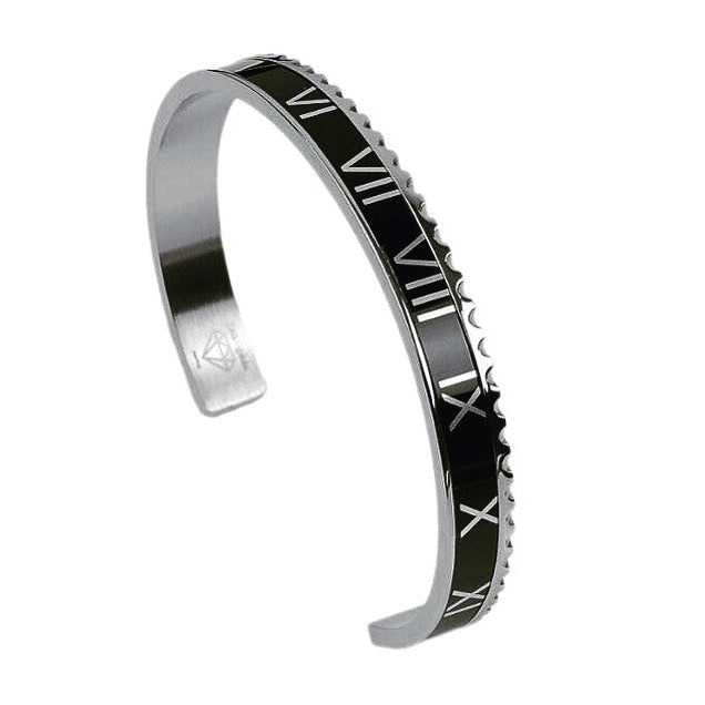 Roman Speed Armband – Schwarz-Silber – Bezel Edition