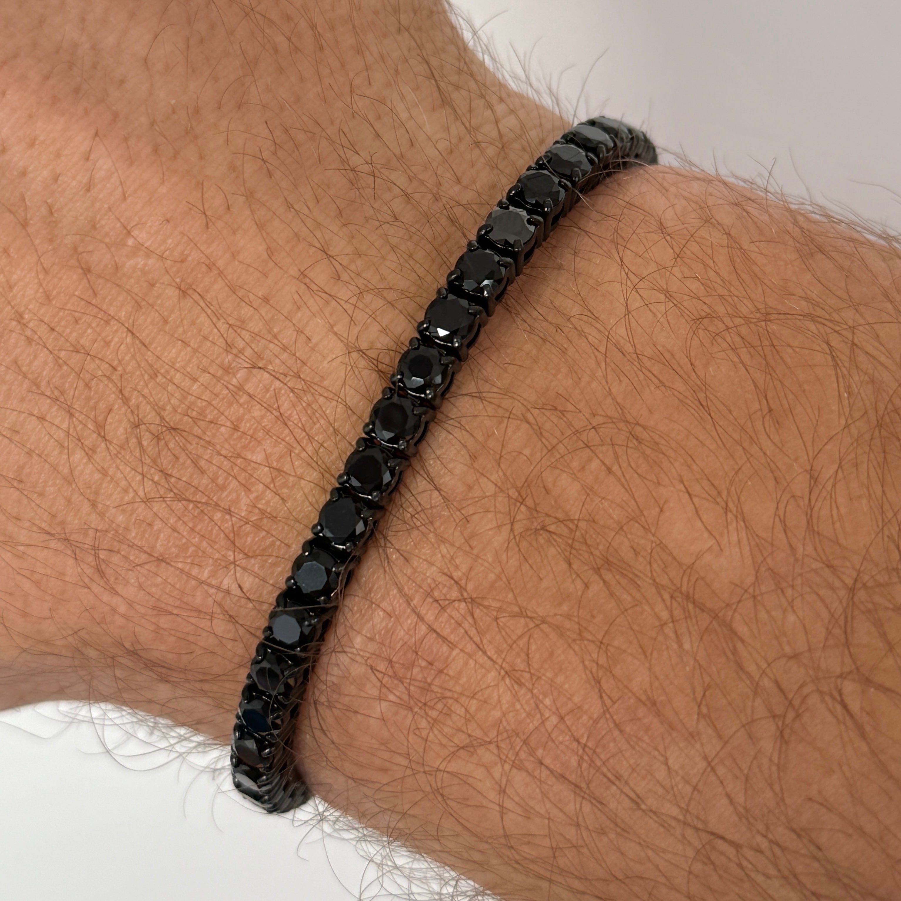 Tennisarmband – Komplett Schwarz