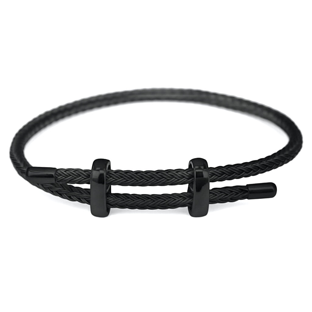 Geflochtenes Stahl-Armband – Schwarz matt