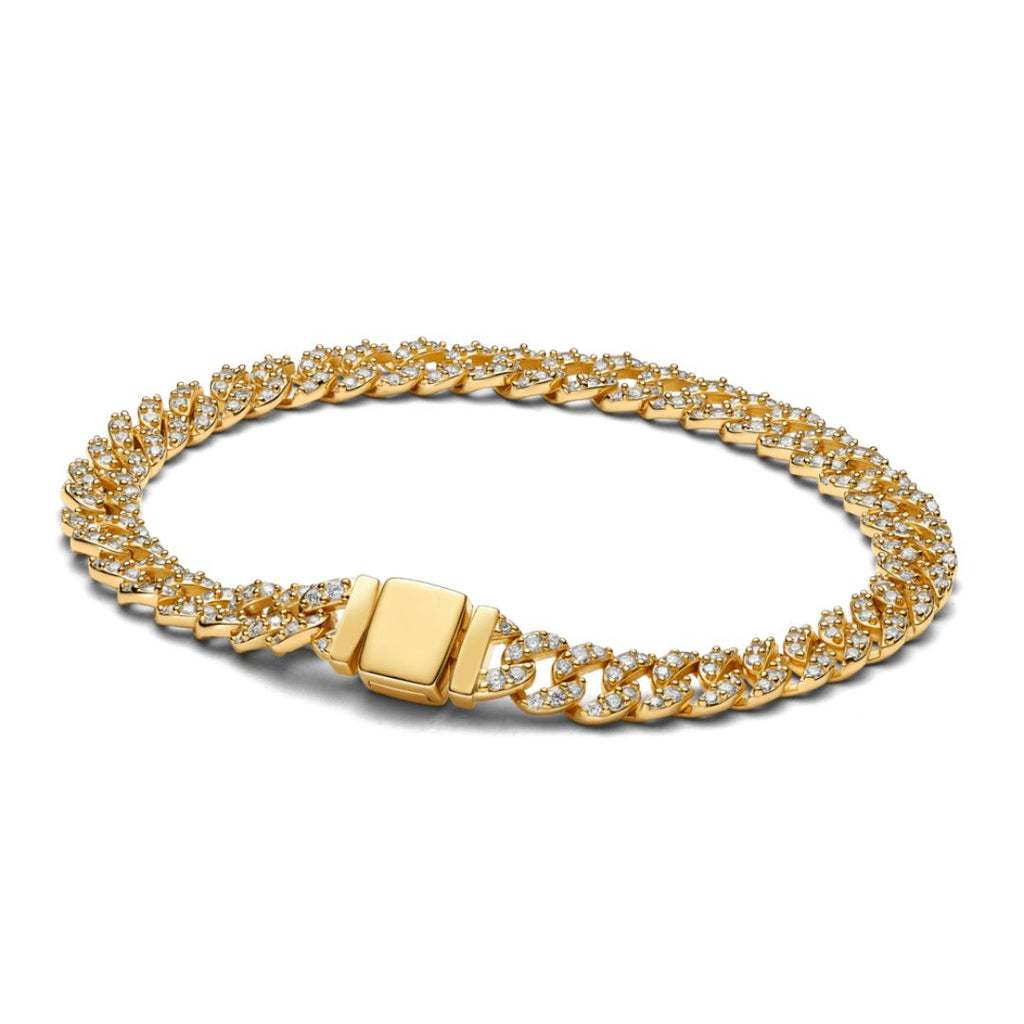 Kubisches Moissanit Armband im Cuban-Stil