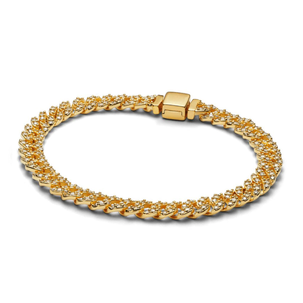Kubisches Moissanit Armband im Cuban-Stil
