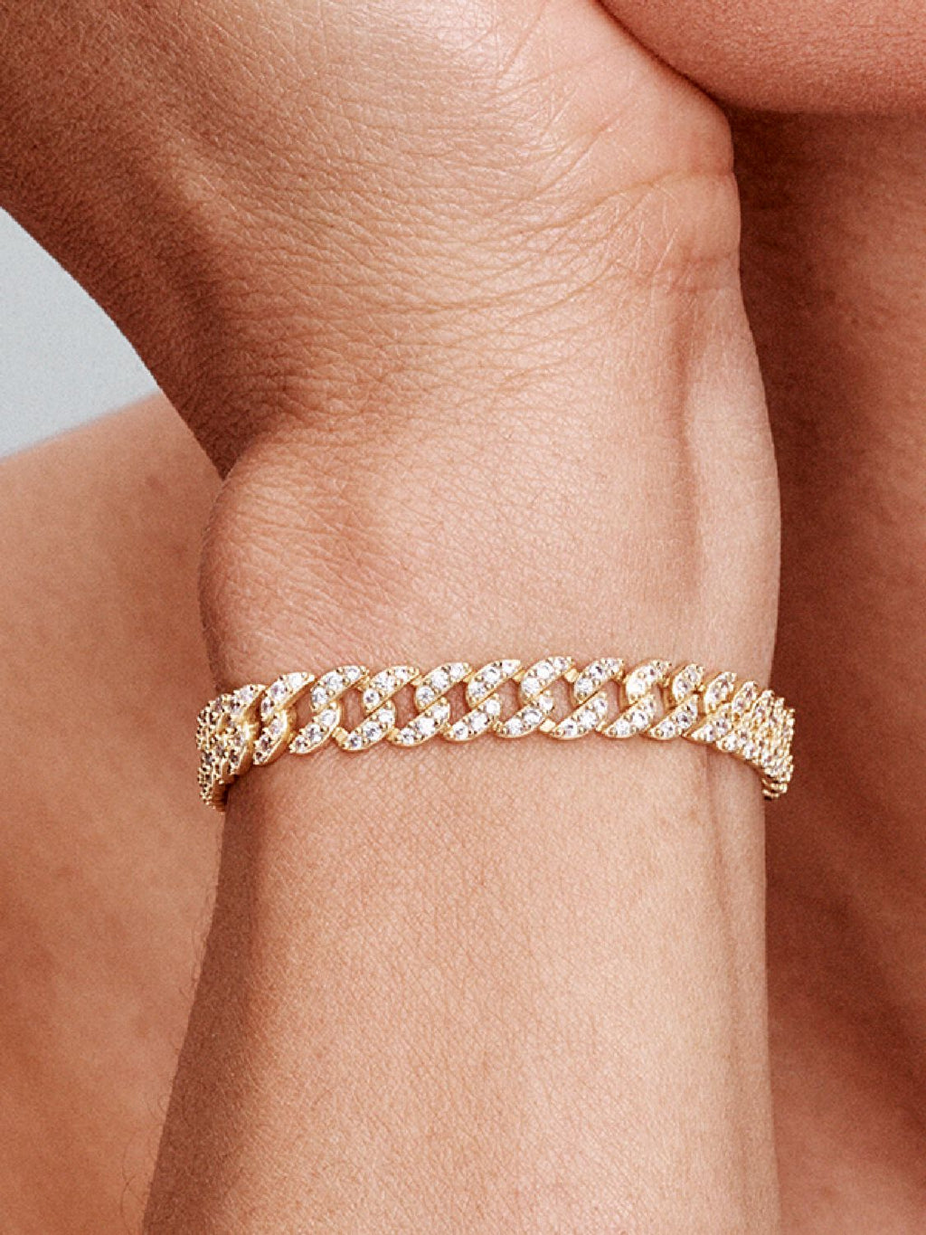 Kubisches Moissanit Armband im Cuban-Stil