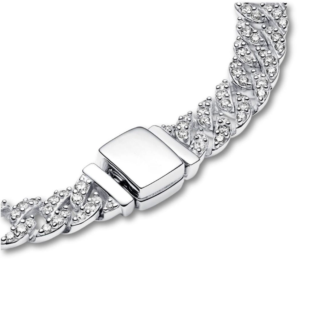 Kubisches Moissanit Armband im Cuban-Stil