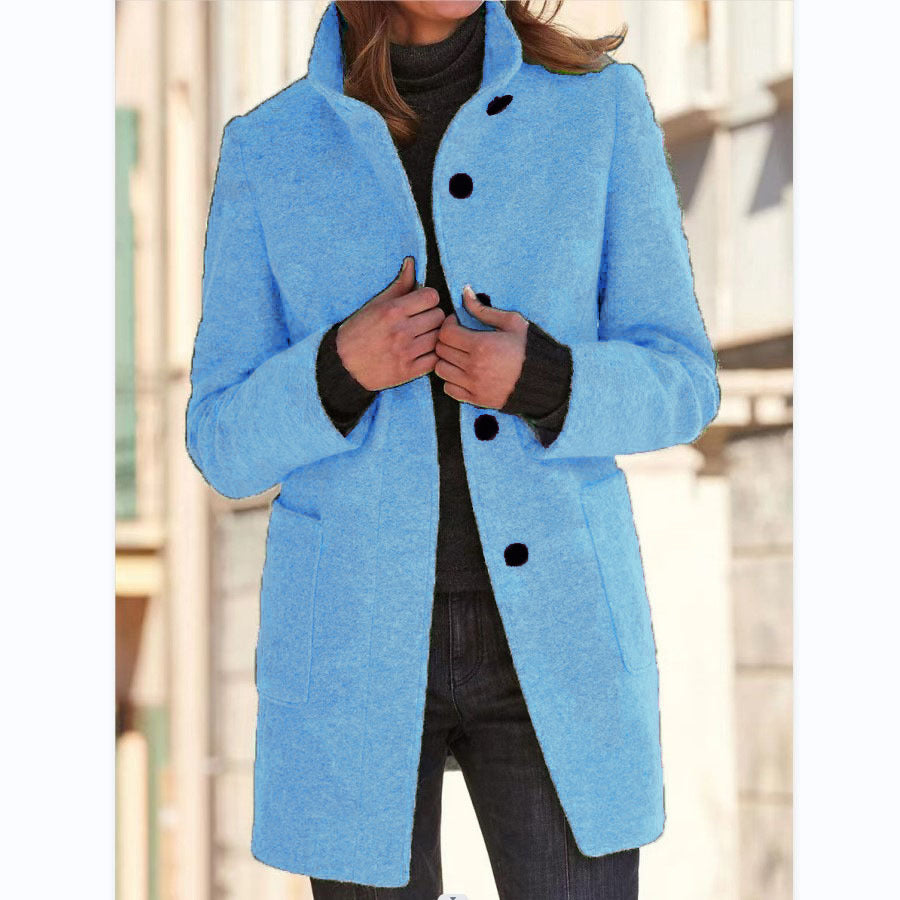 Willbach – Retro Frauen-Windjacke mit Knöpfen und Stehkragen