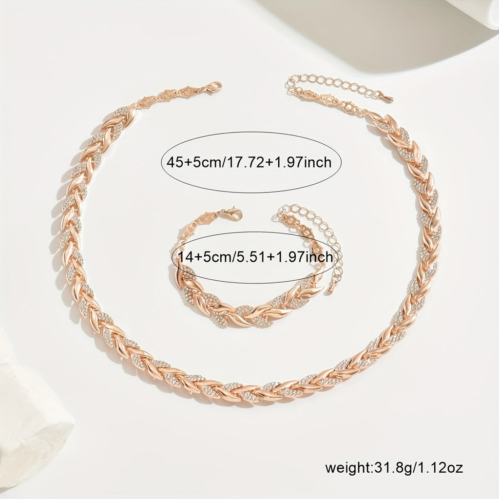 Elegantes Fischschwanz Set mit Glas Strasssteinen
