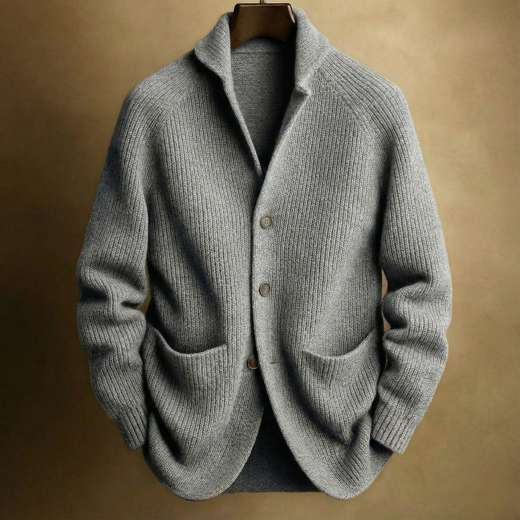 Gerippte Wollstrick Cardigan