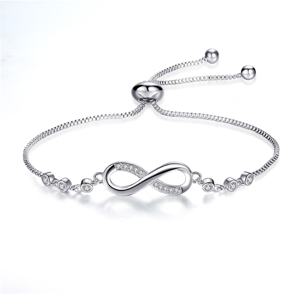 Schickes roségoldenes Infinity Armband, verstellbar