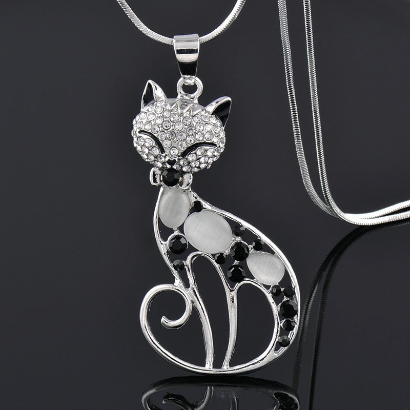 Katzen der Liebe -Halskette aus Sterlingsilber