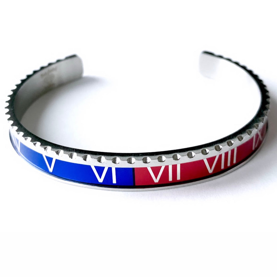 Roman Speed armband silver red and blue bezel style