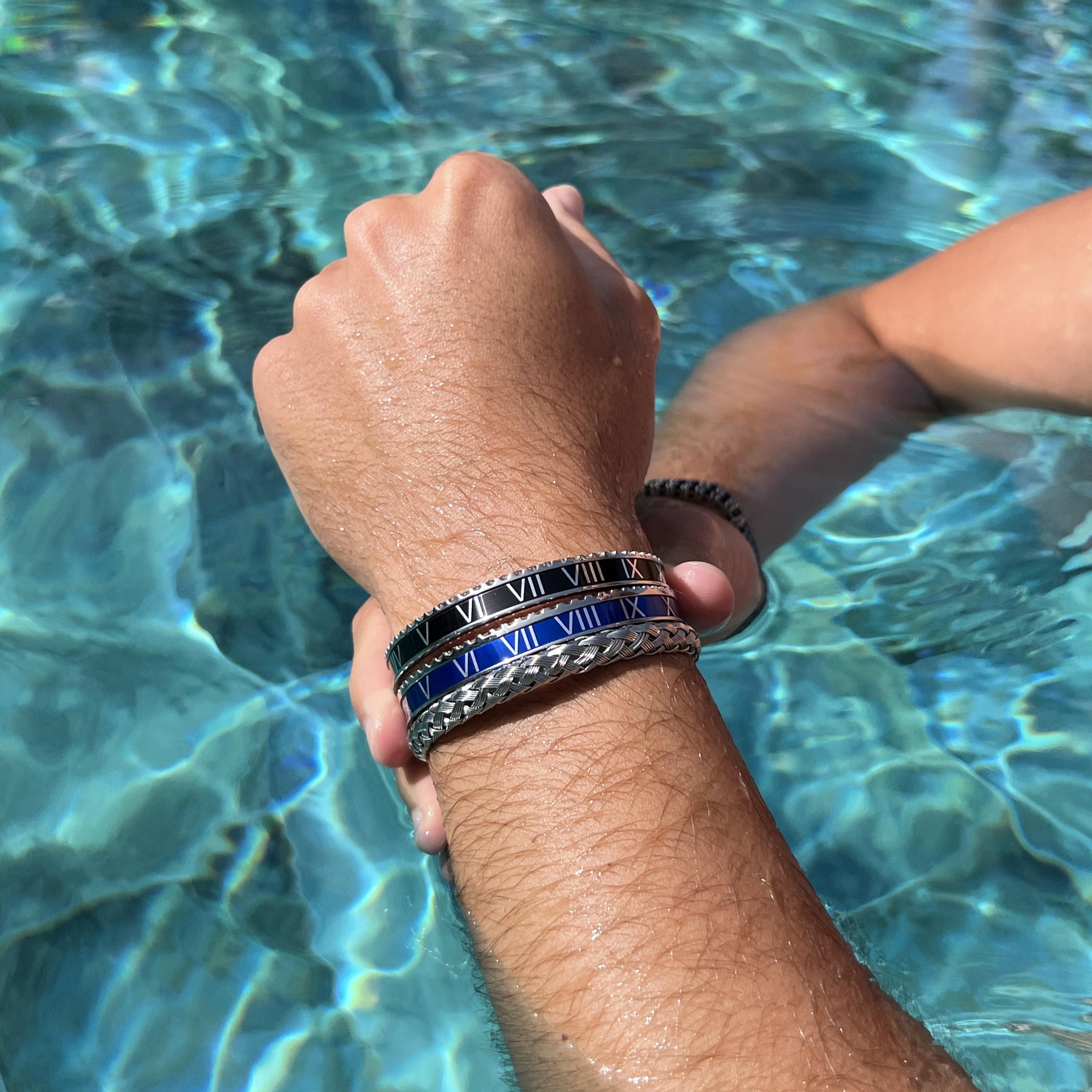 Roman Speed Armband – Schwarz-Silber – Bezel Edition