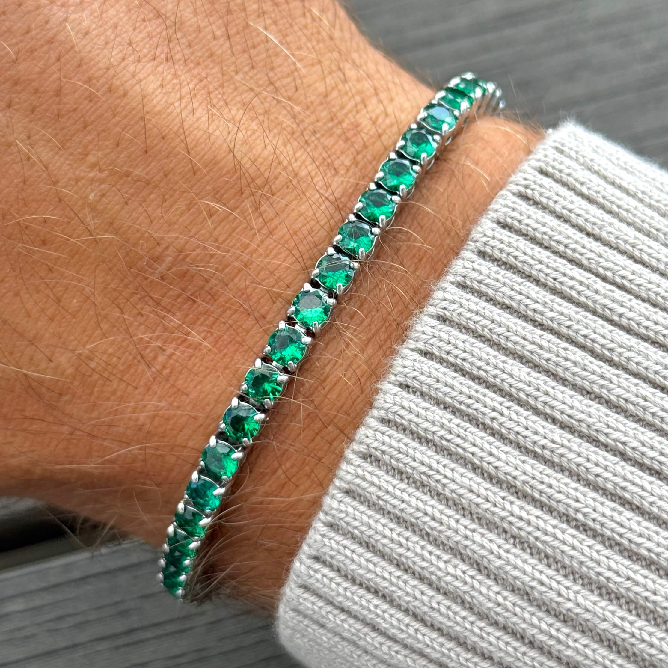 Tennisarmband 4mm in Grün