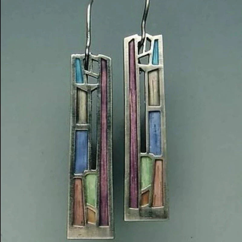Vintage farbige Silberohrringe