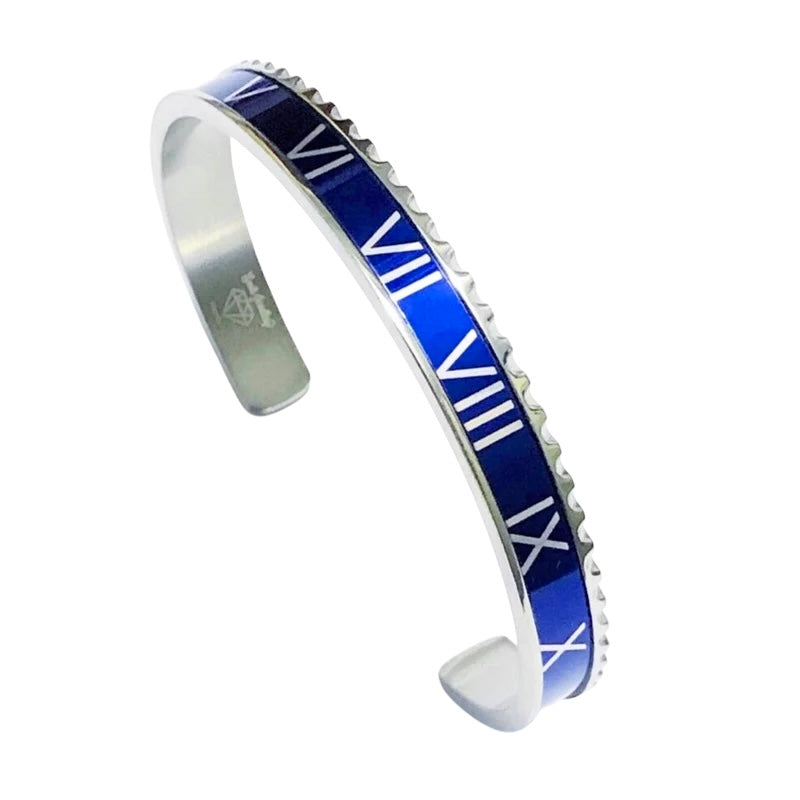 Roman Speed armband silver blue bezel style