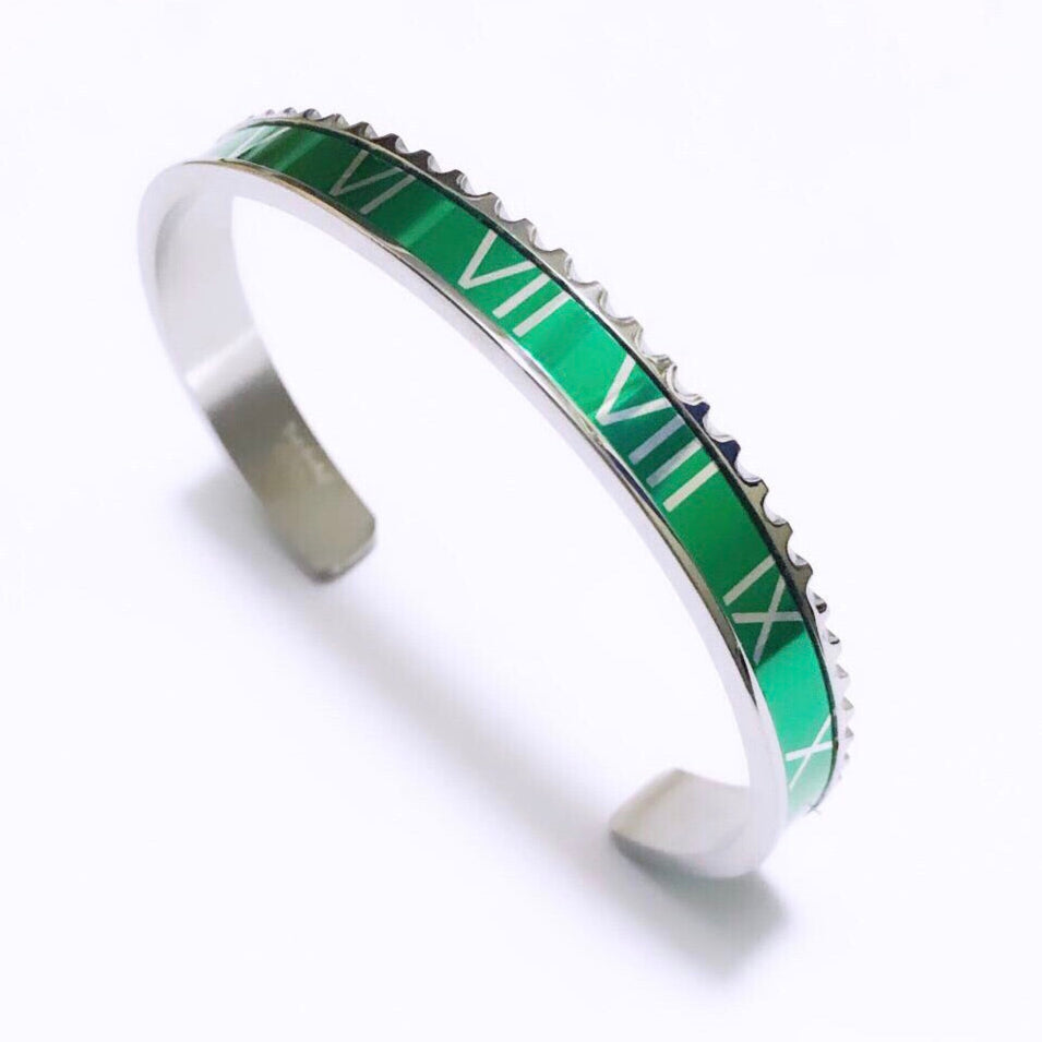 Roman Speed armband Bezel-Stil in Silber und Grün
