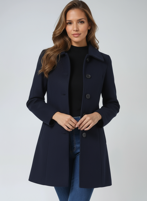 Damen Winter Trenchcoat mit Ein Knopf Leiste