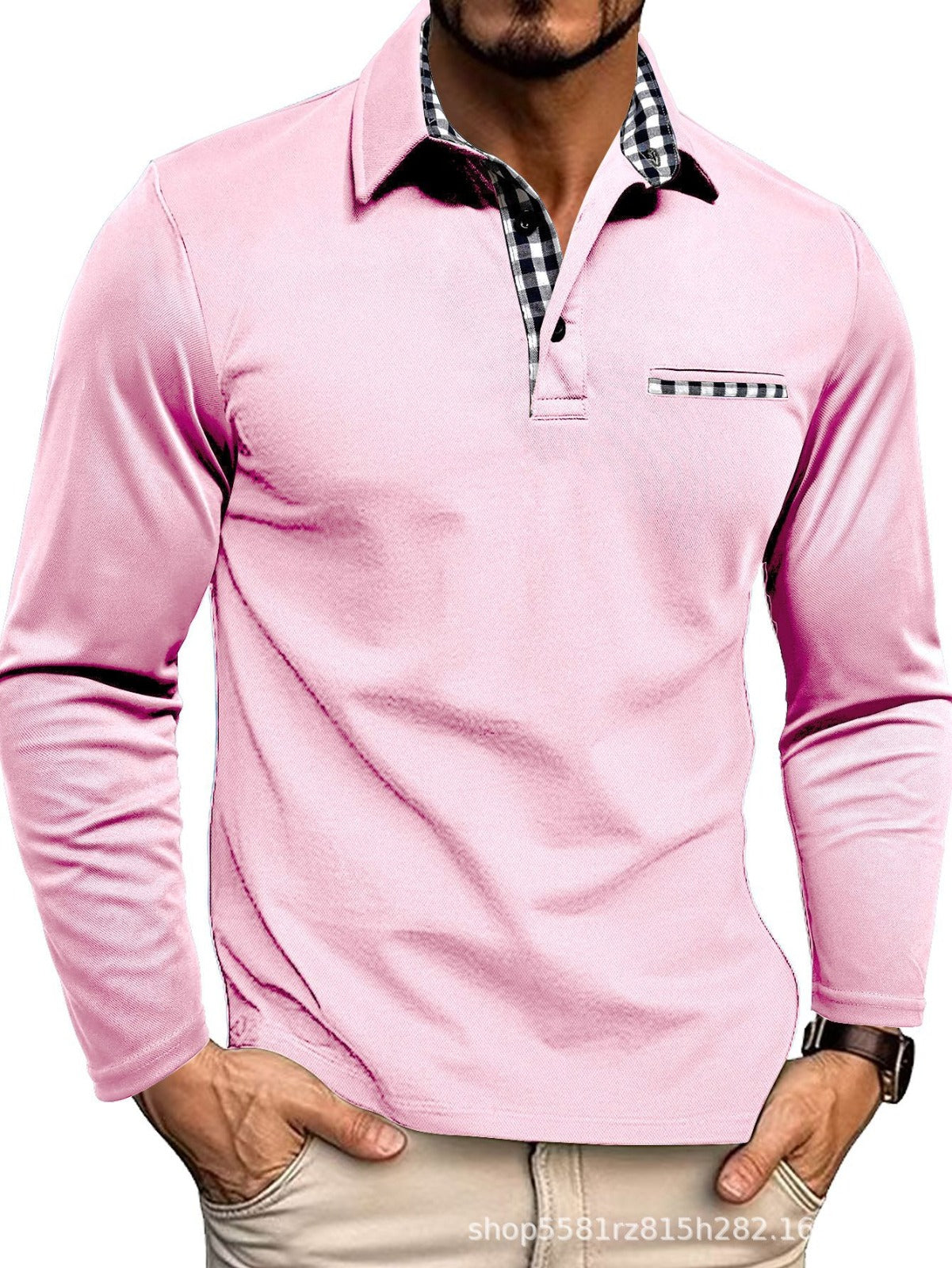 Langarm Poloshirt