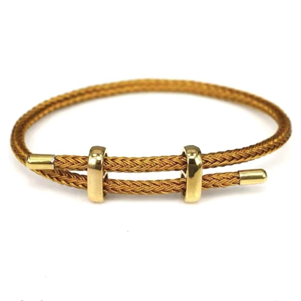 Woven steel rope armband Borwn Edition
