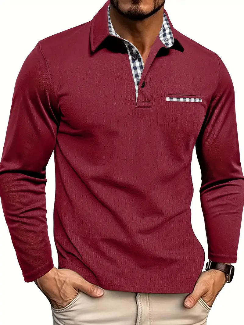 Langarm Poloshirt