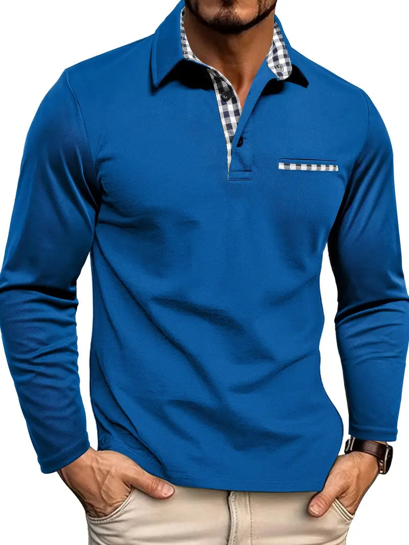 Langarm Poloshirt