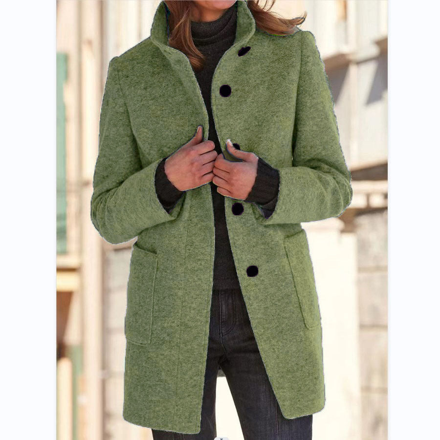 Willbach – Retro Frauen-Windjacke mit Knöpfen und Stehkragen