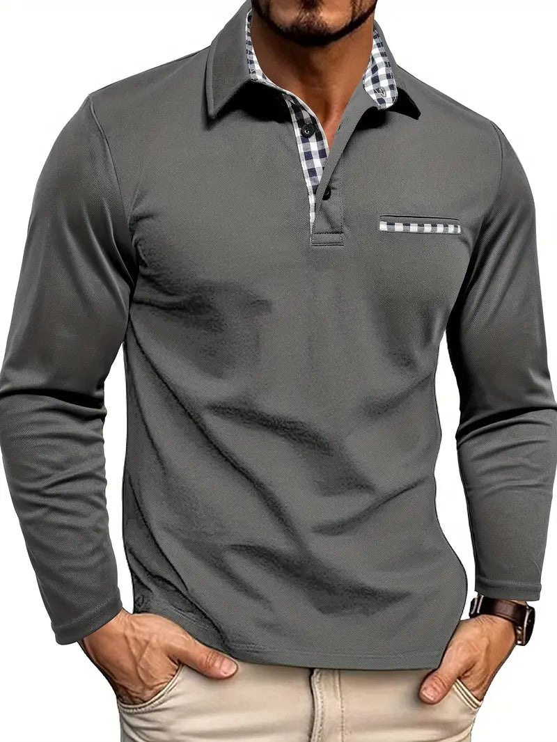 Langarm Poloshirt