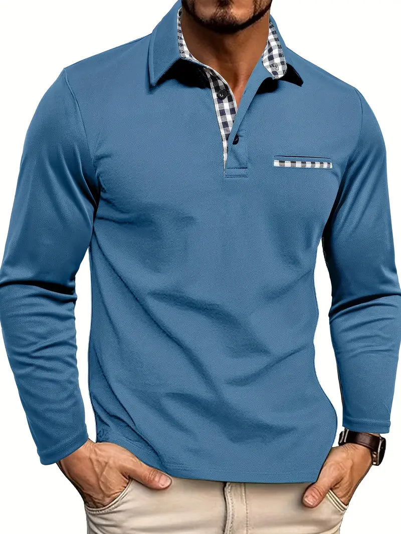 Langarm Poloshirt