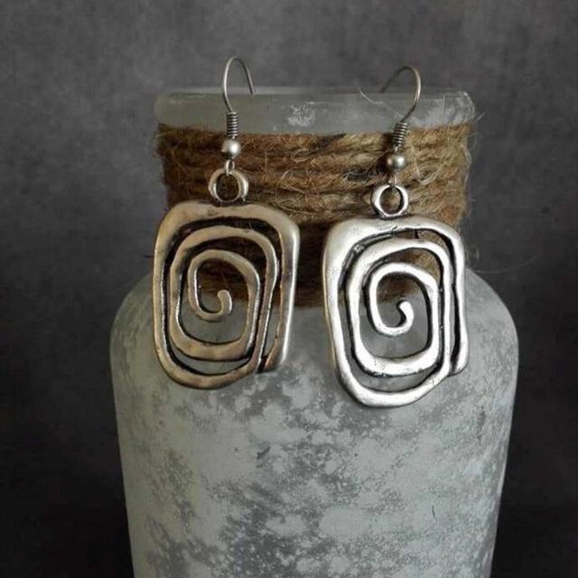 Vintage-Spiralohrringe aus Silber