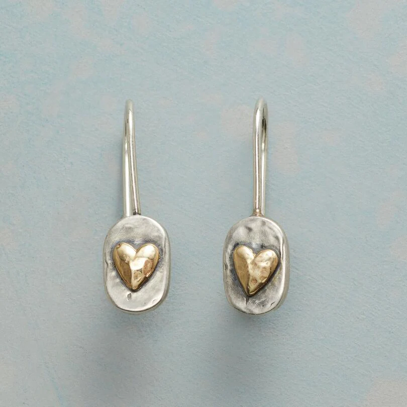 Herz-Ohrringe in Silber und Gold