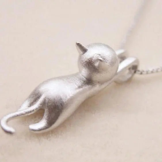 Verspielte Katzen Halskette aus Sterlingsilber